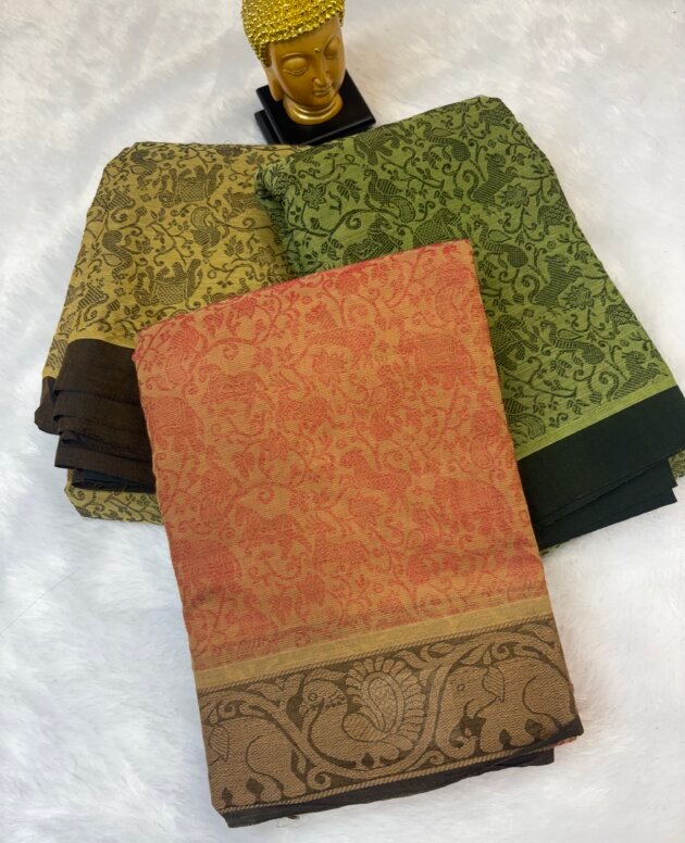 vanasingaram printed Kanchi cotton saree