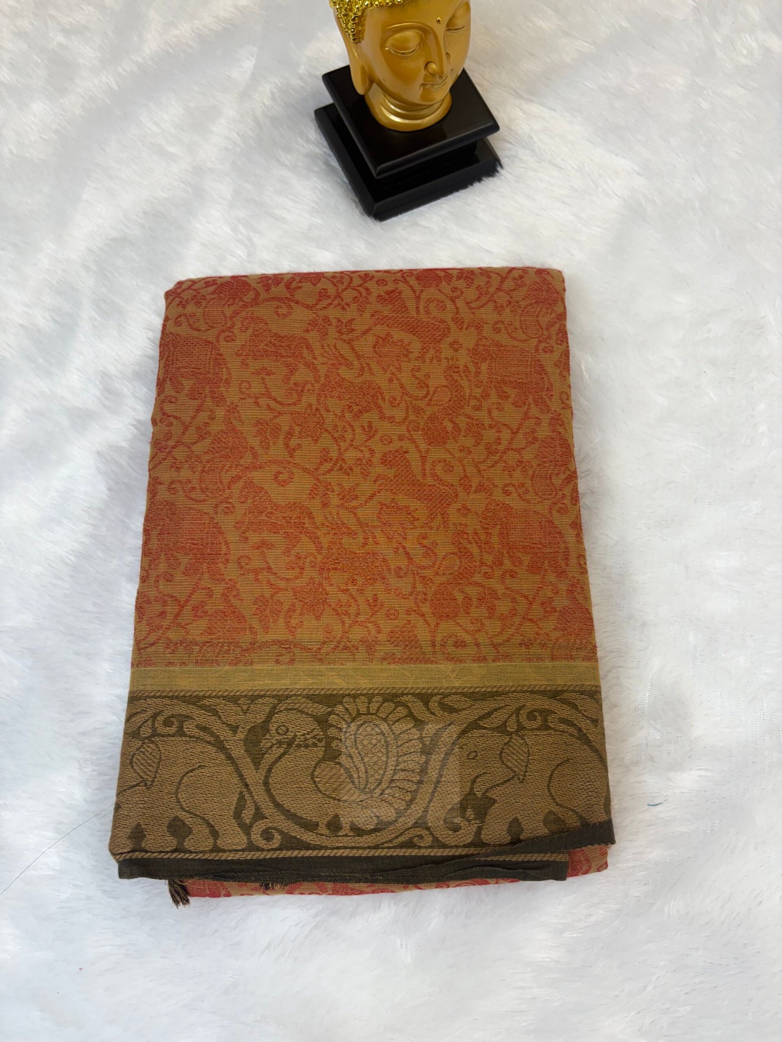 vanasingaram printed Kanchi cotton saree - Image 4