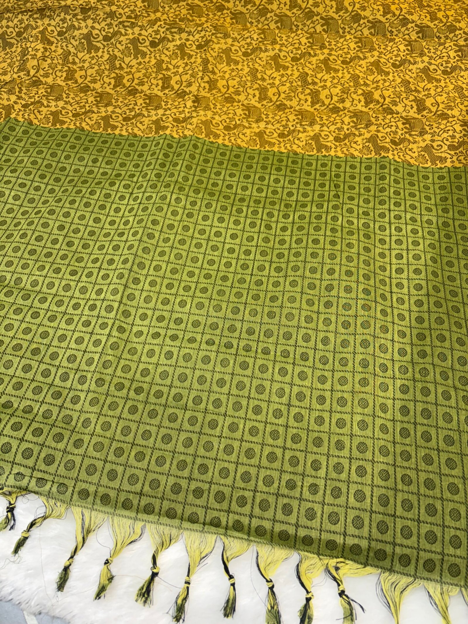 vanasingaram printed Kanchi cotton saree - Image 5