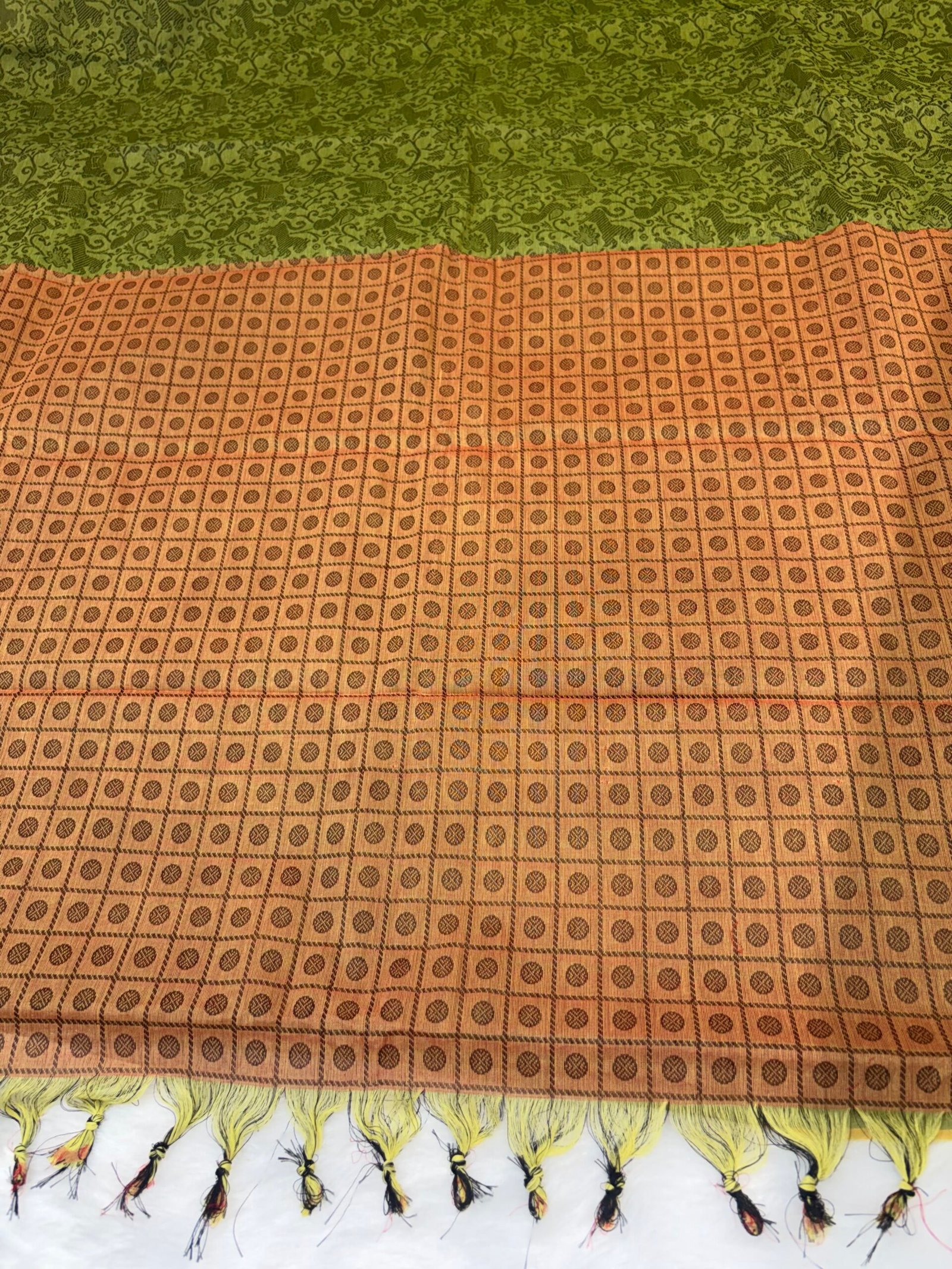 vanasingaram printed Kanchi cotton saree - Image 6